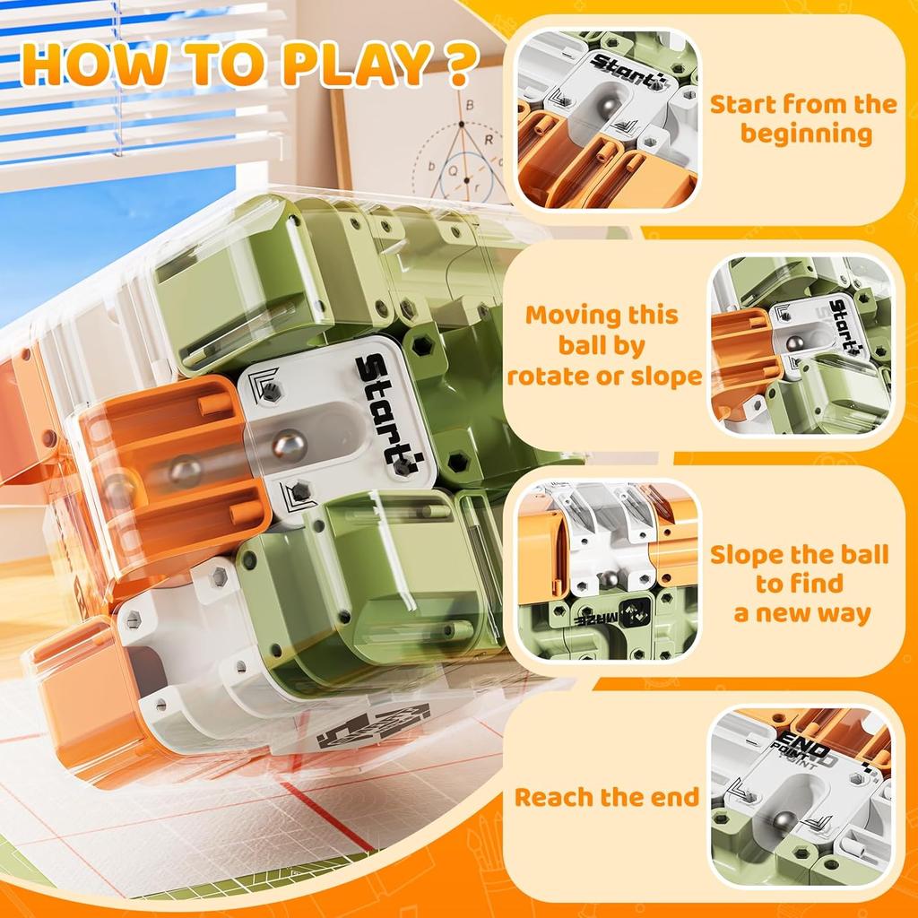 Large Labyrinth 3D Puzzles Maze Cube - Engaging Brain Teaser Toy, Labyrinth Puzzle Cube Interactive Maze Game, High - Difficulty Puzzle