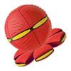 Flying Saucer Ball Magic Deformation Ball with Light Decompression Flying Flat Throw Disc Balls Parent Child Interactive Toy with Light Red