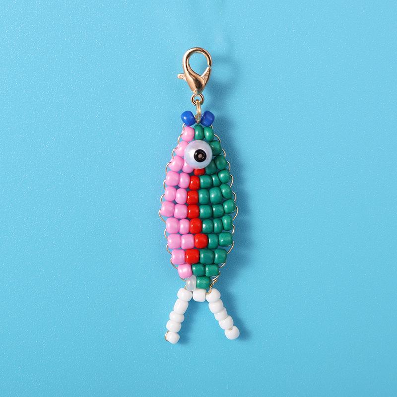 Cross-Border Fish Pendant: Handmade Beaded Dopamine Keychain Accessory