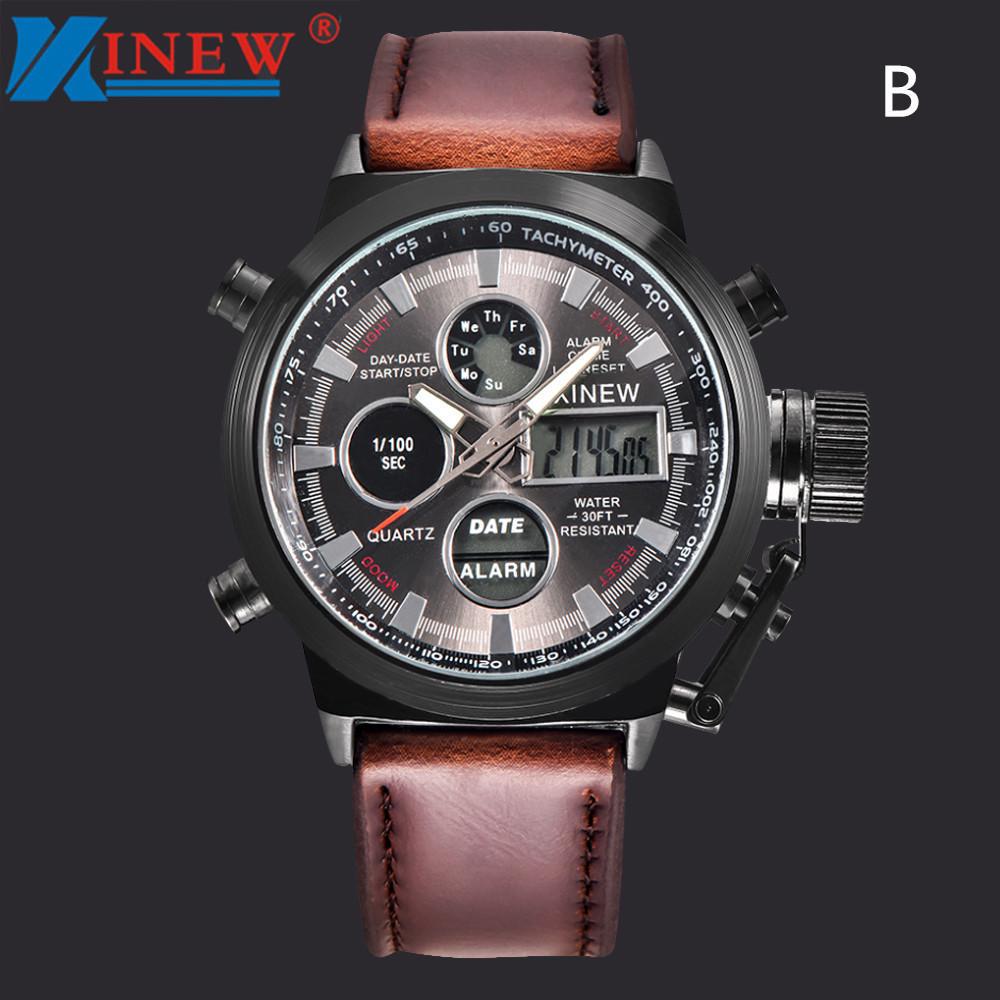 Męski zegarek kwarcowy sportowy wojskowy wojskowy analogowy zegarek LED ze stali nierdzewnej