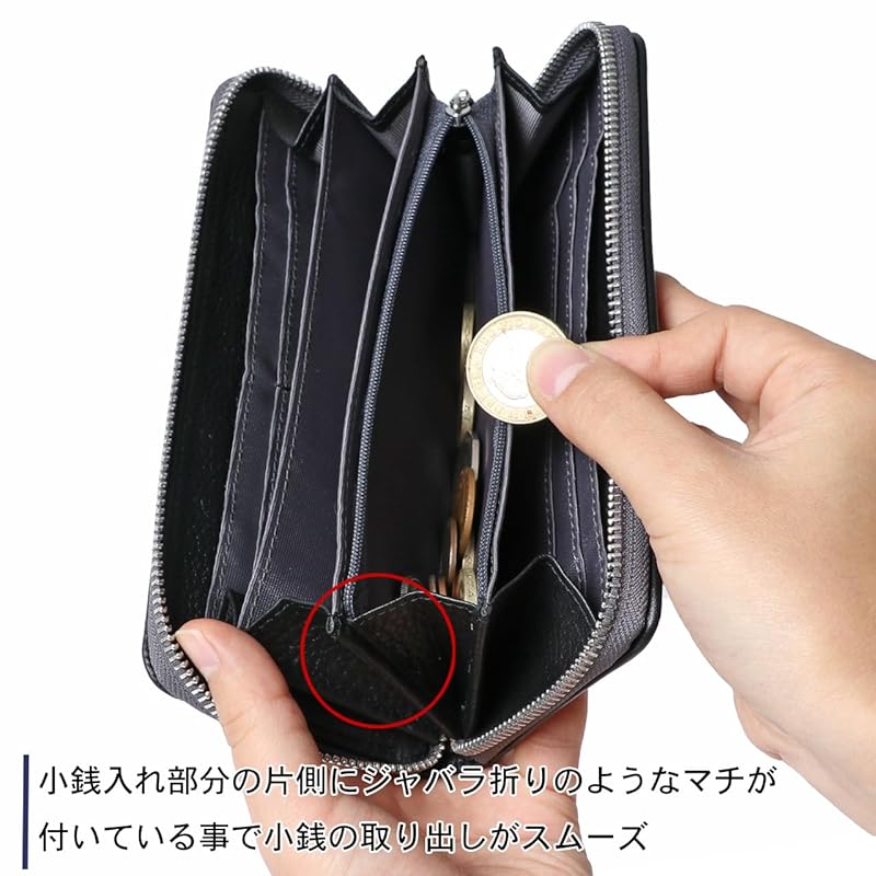 [Liberto Edwin] wallet men's genuine leather cowhide leather long wallet simple business casual white Free