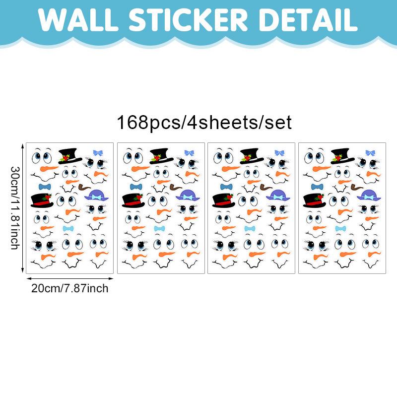 Wall Sticker Christmas Wall Sticker Emoji Sticker Cute Cartoon Snowman Refrigerator Sticker Window Sticker Cup Sticker Wallpaper