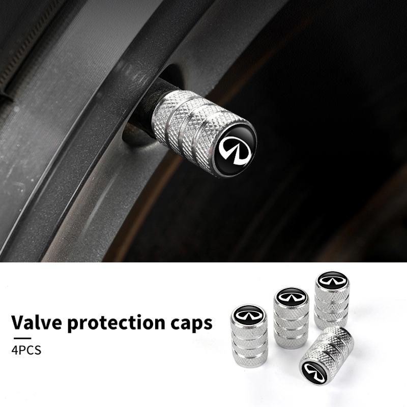 Car Metal Tire Valve Caps Knurled Core Cap Accessories Tire Dust Cap For Infiniti Q50 FX35 Q30 G37 Q70 QX70 G35 Q60 QX50 QX60 tcz1