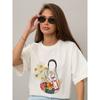 Western Style New Fashion Casual Loose Print All-Match Short sleeve T-shirt Top Printed T-shirt Top
