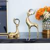 Crystal Ball Decorative Brass Deer Statue Desk Decoration Ornaments Creative Golden Deer Delicate Sculpture Room Aesthetic Decor