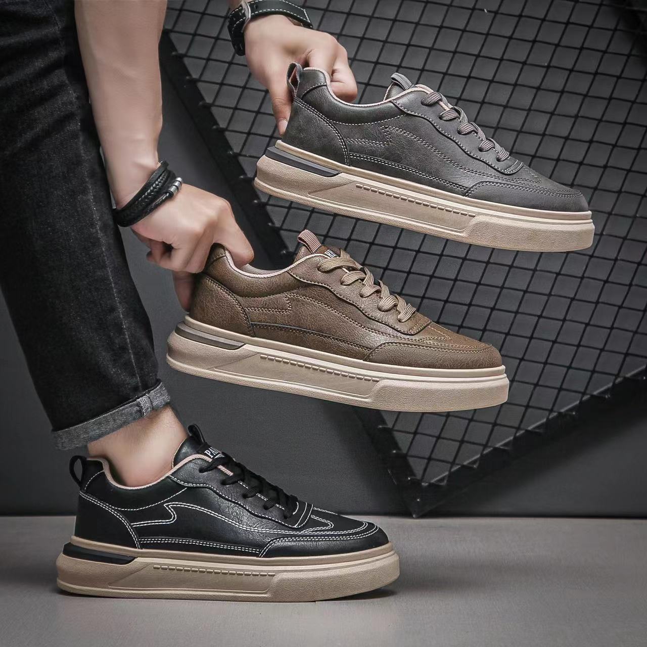 

Мужская обувь, изготовленная на заказ, универсальна, удобна и модна, повседневная молодежная универсальная модная обувь, новые мужские туфли на мягкой подошве. 35