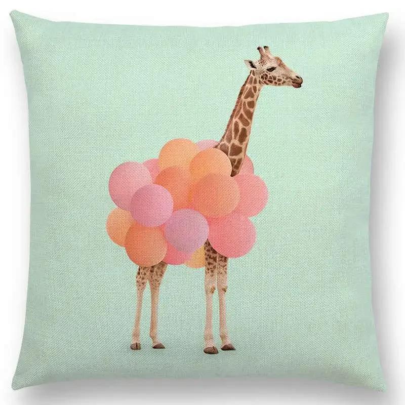 Różowy Sen Kolorowa Fantazja Seksowny Wystrój Poszewka na Poduszkę Sofa Rzutowa Wieloryb Flaming Kot Hamburger Pączek Poszewka na Poduszkę