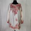 Women Tops V-Neck Loose Fit Shirt Lantern Long Sleeve Casual 3D Flower Pattern Casual