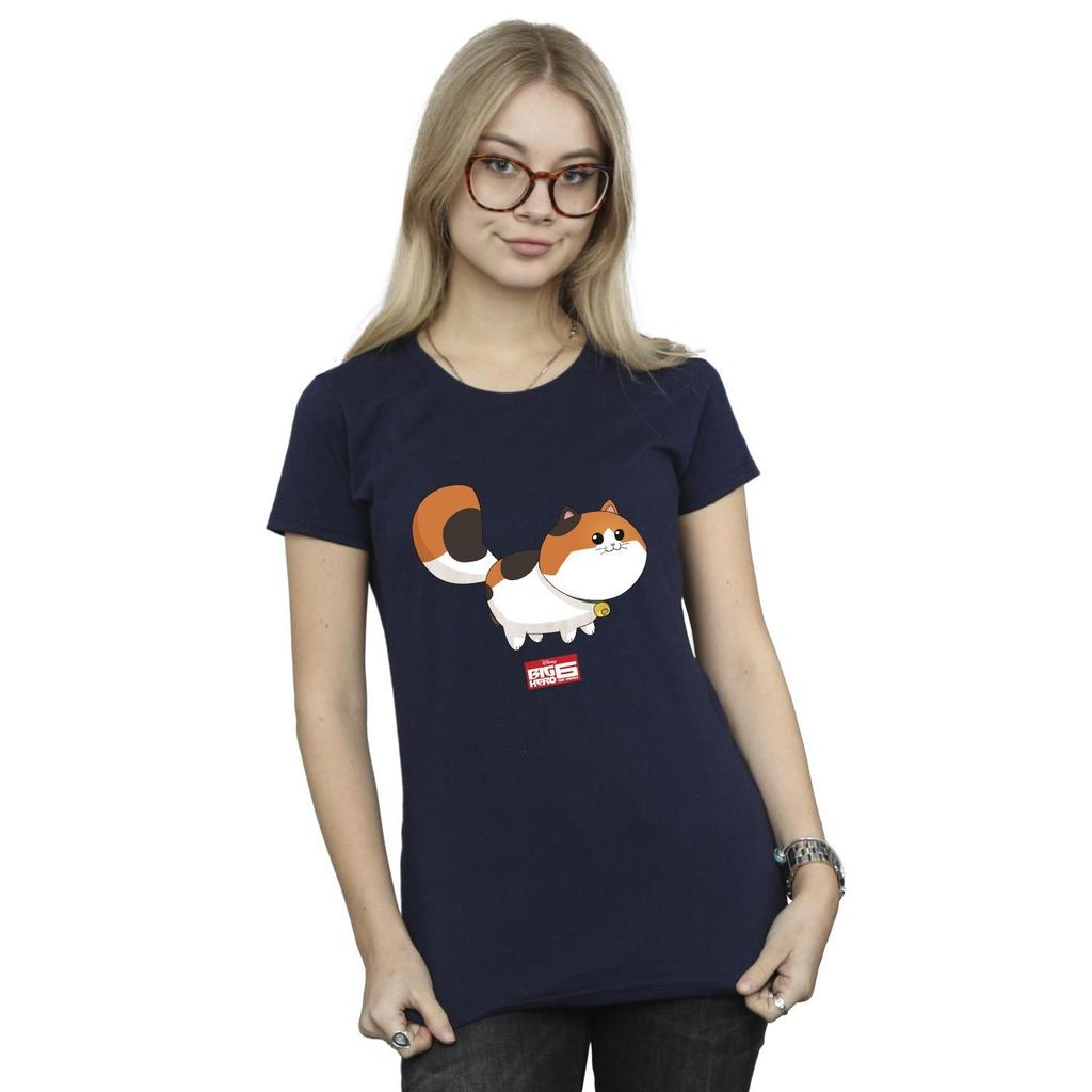 Disney Womens/Ladies Big Hero 6 Baymax Kitten Pose Cotton T-Shirt