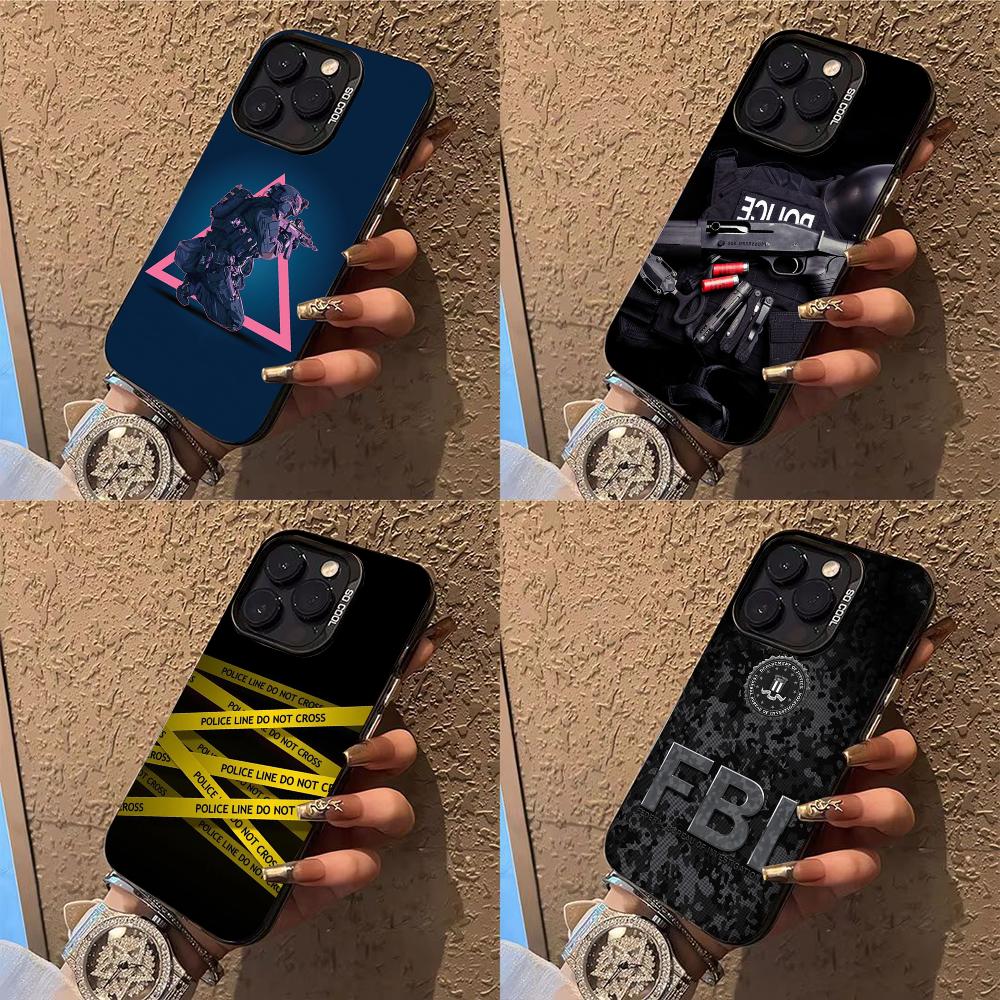 Police FBI Cool Phone Case Phone Case For iPhone 14 16 15 11 12 13 Pro Max Mini Plus Shockproof Cover