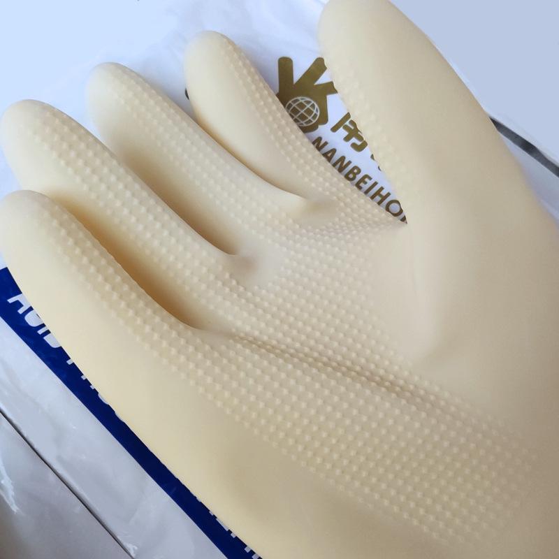 Black Extra Long & Thick Acid/Alkali-Resistant Rubber Gloves - Waterproof & Durable for Industrial Use