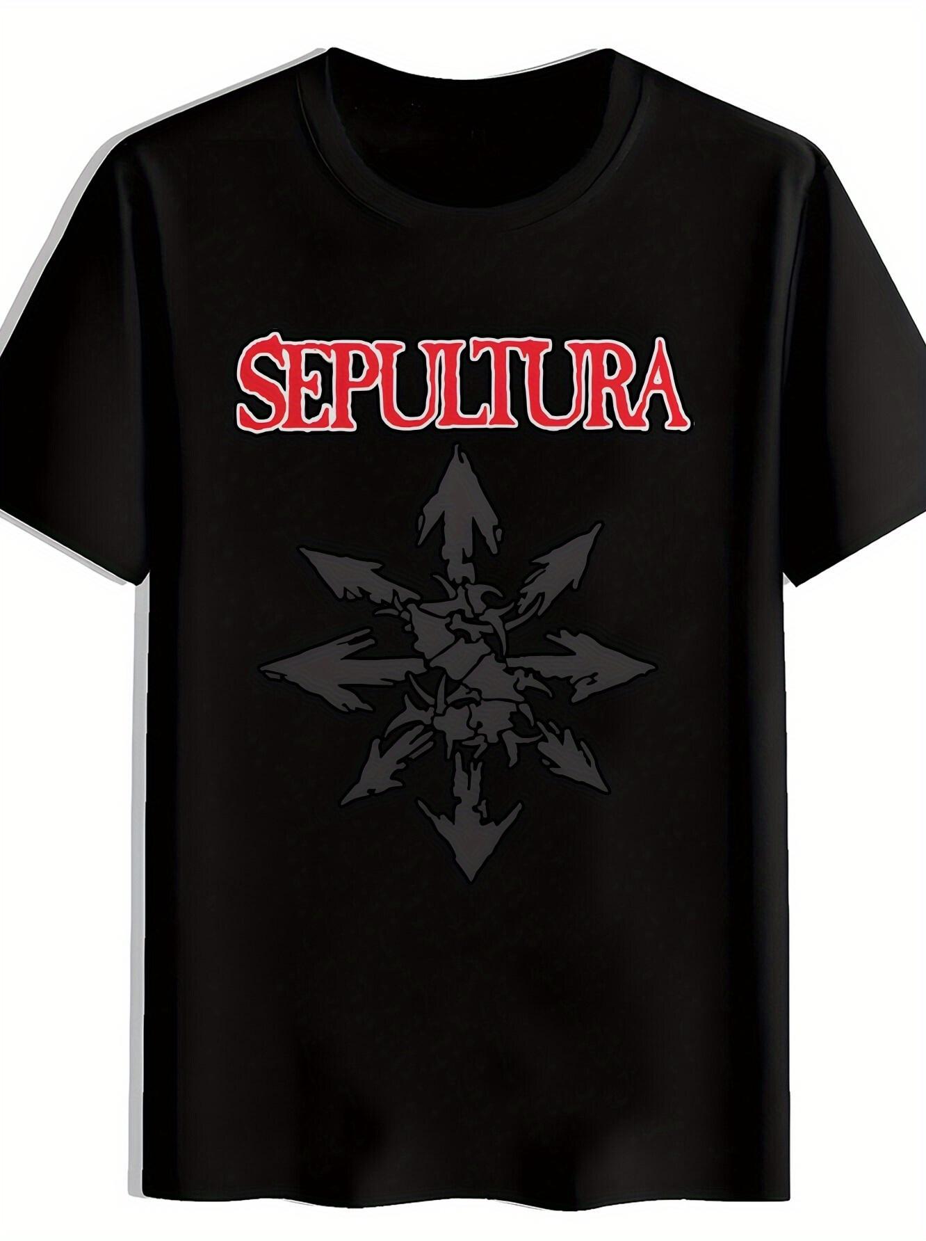 Black Sepultura Graphic T-shirt - Vintage Rock Band Design XXL