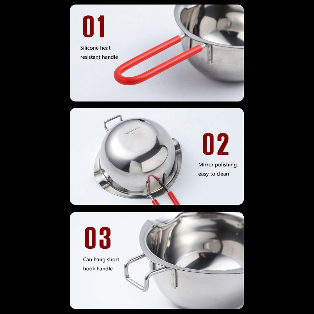 Stainless Steel Wax Melting Pot Heat Resistant Handle Candle Making Tool  Butter Melting