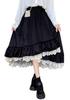 WANSHIX Long Lace Pleated High Elastic School Princess Winter Skirt, Pattern, Skirt, Waist, A-Line, Waist, Skirt, Lolita, Style, Mass-Produced Style,