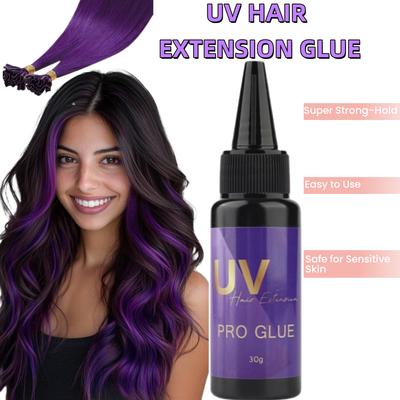 Pegamento para Cabello UV de 30g para Lámpara UV Extensión de Cabello Extensiones Invisibles Adhesivo de Secado Rápido Pegamento para Unión de Cabello