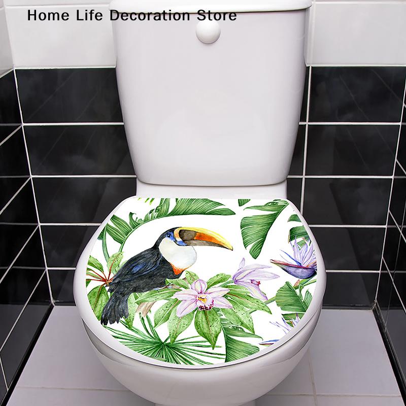 3D Printed Flower View Decals Toilet Sticker WC Self Adhesive Mural Beautify Flower Home Decoration Decals Refrigerator Sticker