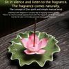 Ceramic Lotus Incense Stick Holder Decorative Water Lily Flower Leaf Base Incense Burner