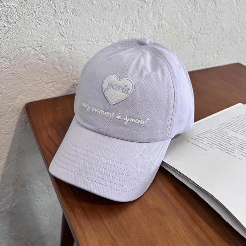 Letter Heart Embroidery Women Baseball Cap With Curved Brim For Casual Outings