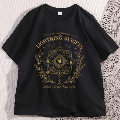 Lightning Strikes Bookish T Shirt Casual Men Women Fourth Wing TShirt Dragon Lover Tshirt Loose Round Neck Short Sleeve Tees