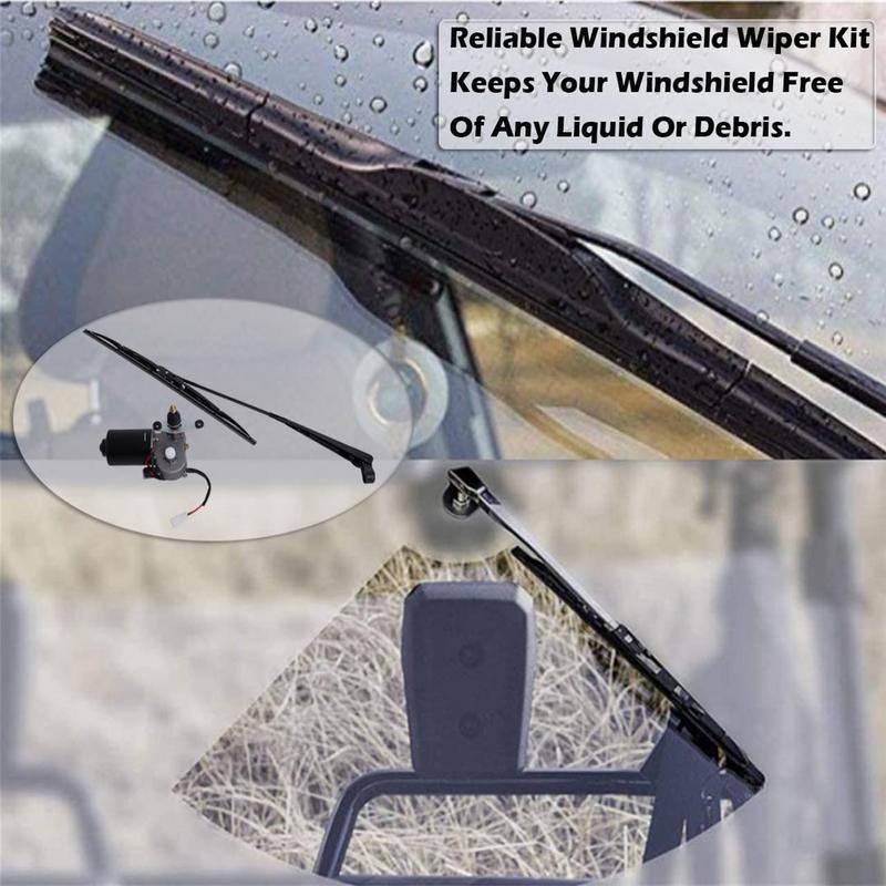 12V Electric Windshield Wiper High Performance Wiper Motor Kit Vehicle Wiper Replacement Parts 12V Electric Motor Window Wipers