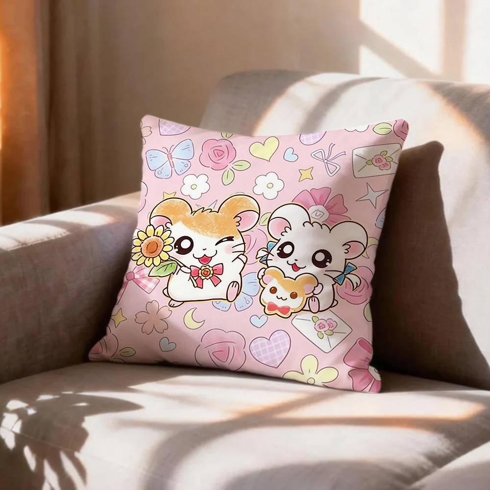 Japanese HHamster Cute   Pillow Case Pattern Printed Pillowcase For Living Room Sofa Cushion Cover