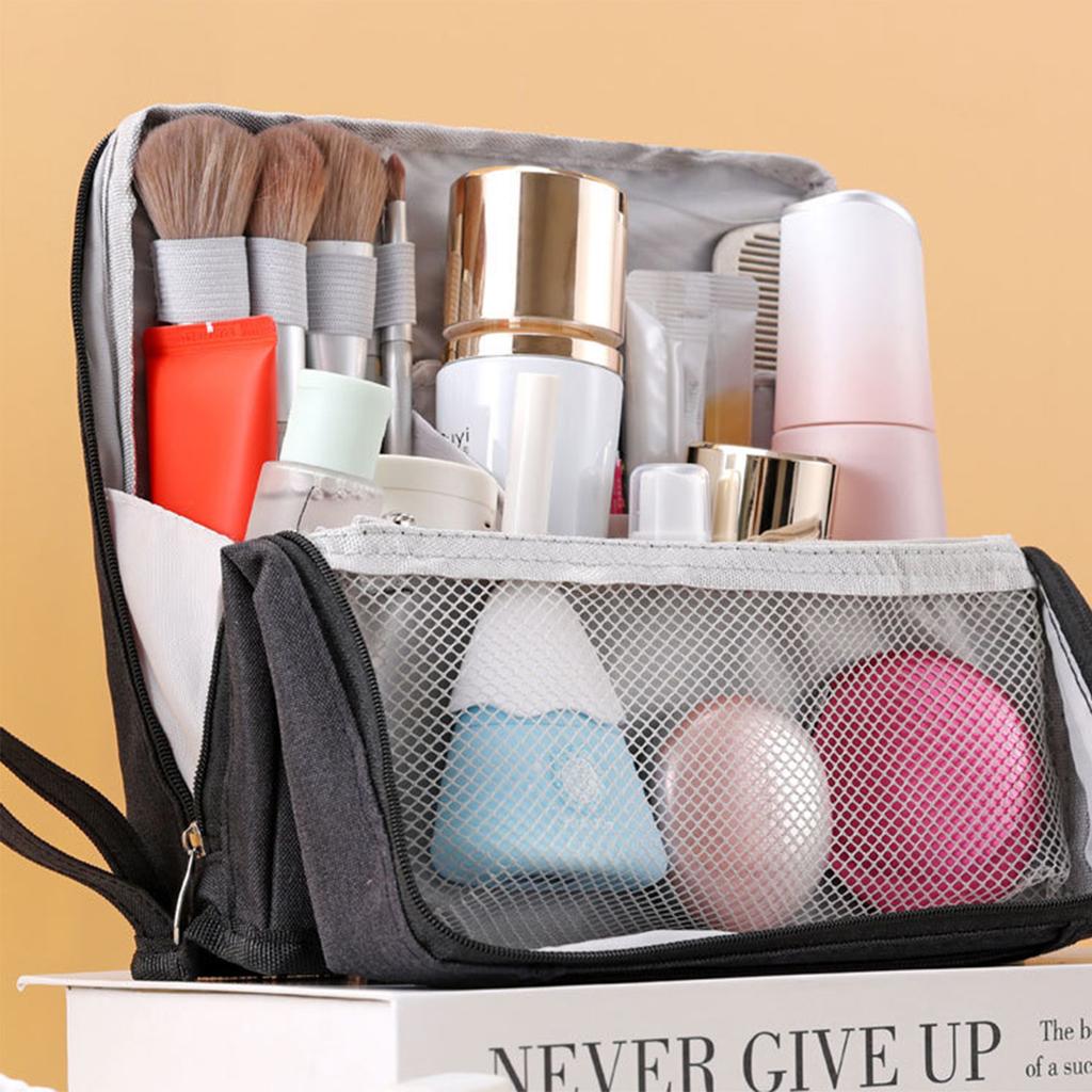 Oxford Cloth Standing Makeup Bag with Large Capacity Durable Waterproof Oxford Fabric for Home Storage Business Travel Bag