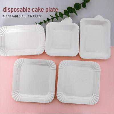 Thickened Rectangular Disposable Paper Plates for Birthday Cakes & Events