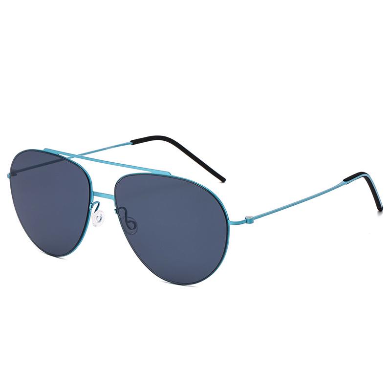 Linde 8806 Pure Titanium Unisex Sunglasses with HD Large Frame синей рамки