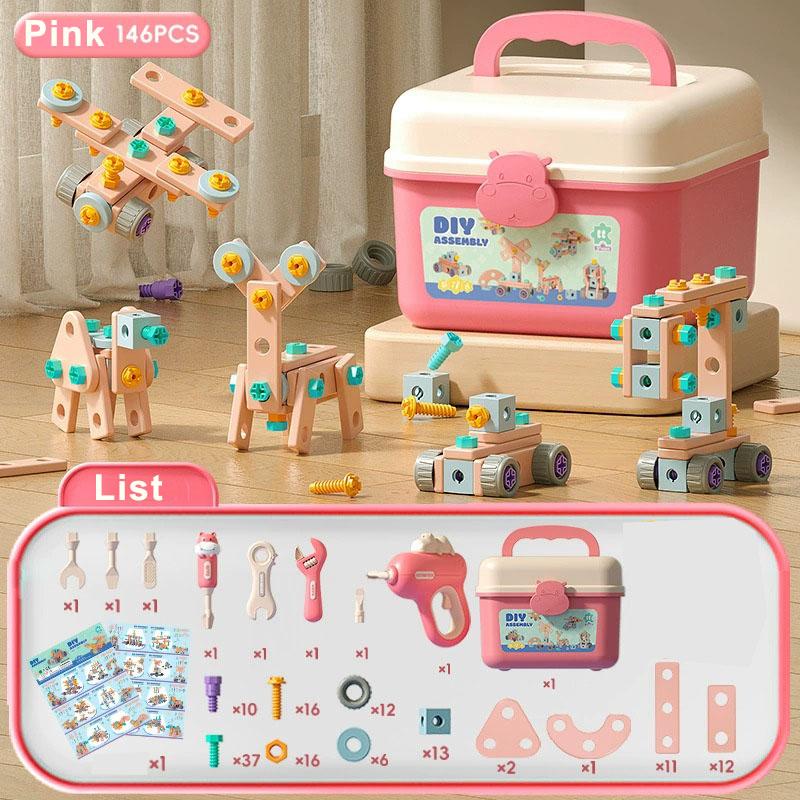 DIY Assembly Children's Nut Toy Set, Children's Building Set, Children's Exercise for Practical Skills and Imagination