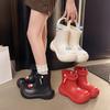 Fashion Platform Rain Boots Non-slip 2025 New Summer Rubber Shoes Fashion Waterproof Outer Wearing Booties Short Tube Rain Boots