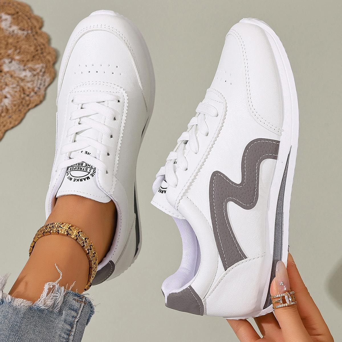 

Fashion New Women Casual Walking Shoes Summer Flat Lace Up Breathable Sneakers Fashion Anti-slip Flat Sneakers Women Zapatos De Mujer 35 серый