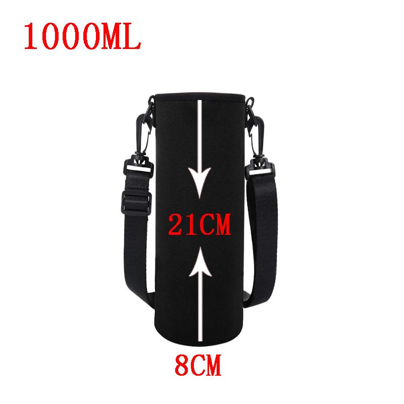 Borraccia Tazza da 750ML/1000ML/1500ML Custodia Borsa per Bottiglia d'Acqua Borsa Copribottiglia Portabottiglie Nero Borsa Termica Copri Borracce Sportive