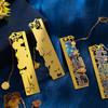 Alloy Metal Bookmark Oil Painting Style Book Clip Retro Floral Painting Ruler  Student