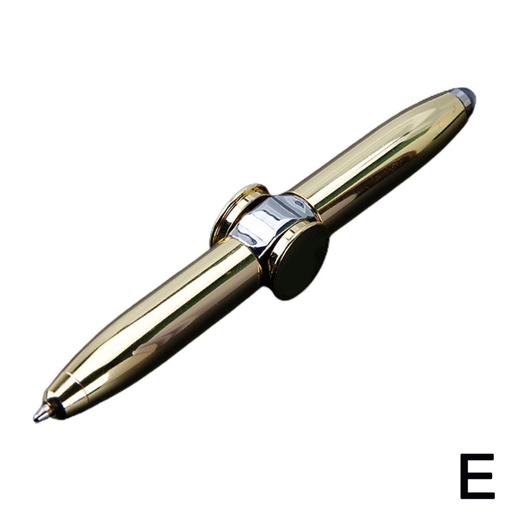 Kreativ Multifunktionell LED-penna Dekompressionsgyro Metallkulspetspenna Mode Kontor Skolmaterial Skrivpennor