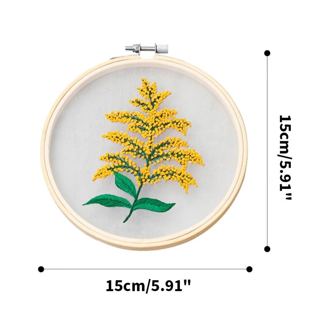 Creative Diy Hand Embroidered Transparent Gauze Floral Plant European Embroidery Material Package Beginner Embroidery Kit