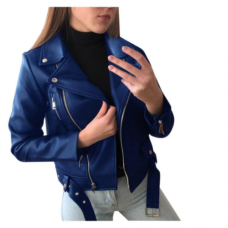 Leather jacket women's new top autumn short spring large size PU locomotive clothing thin slim winter leather jacket women