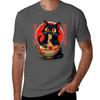 Cute Cat Eating Raunisex Funny For Anime Lovers Japanese Noodles Vintage Gift Tshirt Plus Size Workout Short Sleeve Top Tshirt