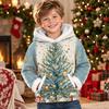 Kids Long Sleeve Christmas Print Casual Fashion Hooded Top