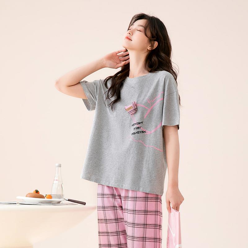 Fenteng [A-class 100% Pure Cotton] 10A Antibacterial Women's Cotton Home Clothes, Girls' Pajamas Set for Outdoor Wear