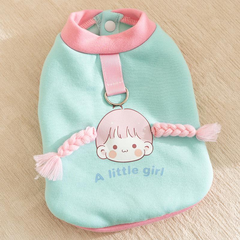 Pet Clothes Autumn and Winter Warm Dog Clothes Cute Bear Traction Sweater Fleece Puppy Cat Clothing