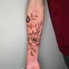 Realistic Flower Butterfly Tattoo Sticker, Waterproof And Long-Lasting, Men'S And Women'S Forearm Advanced Sense Simulation Tattoo
