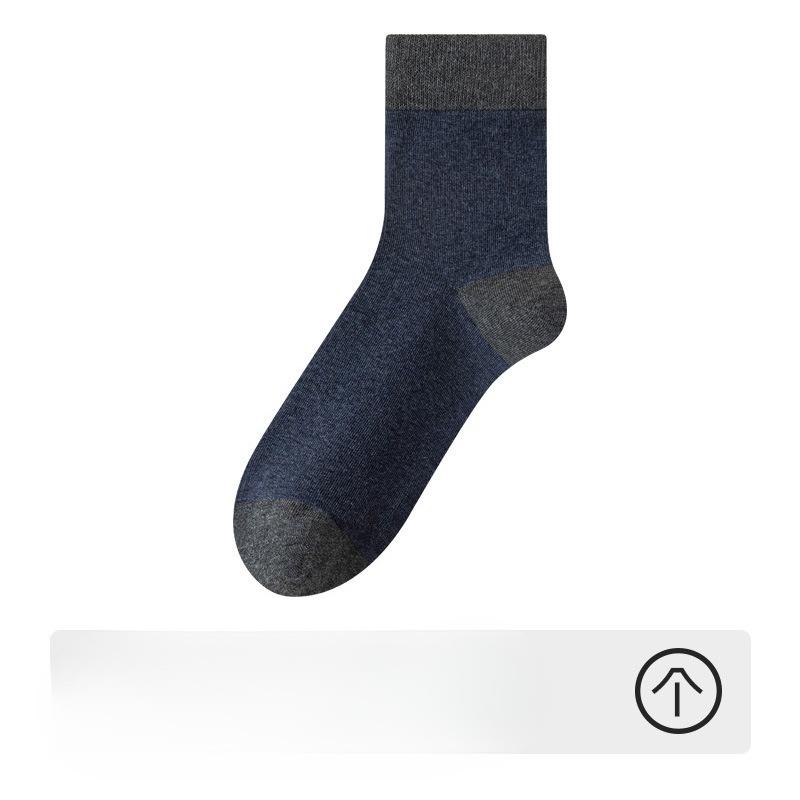 Male Autumn and Winter Thick Warm Cotton Color Combination Bone Free Deodorant Socks
