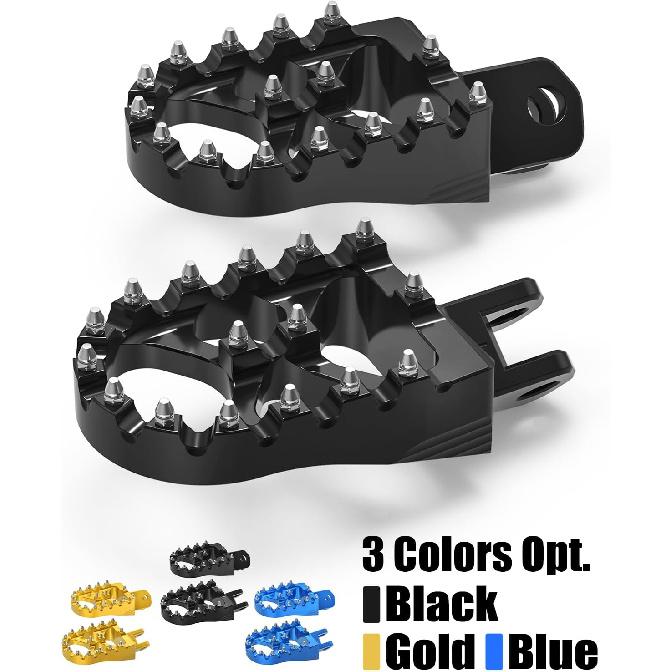 NICECNC Black 57mm Wide Foot Pegs Pedals Rests Dirt Bike Compatible with Suzuki DRZ400S/DRZSM 2000 2001 20002 2003 2004 2005-2020 2021 2022 2023