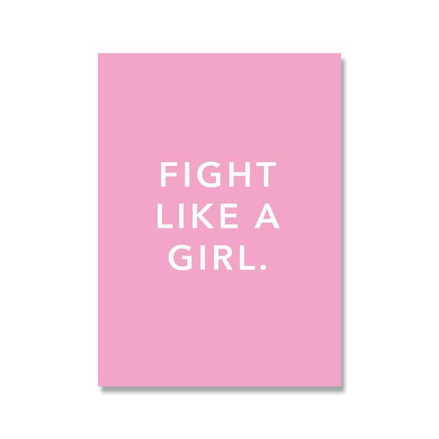 Feminist Fashion Art Pink Girl Power Wall Art Canvas Painting Prints Girls Gift Modern Pictures Living Room Bedroom Wall Poster No Frame