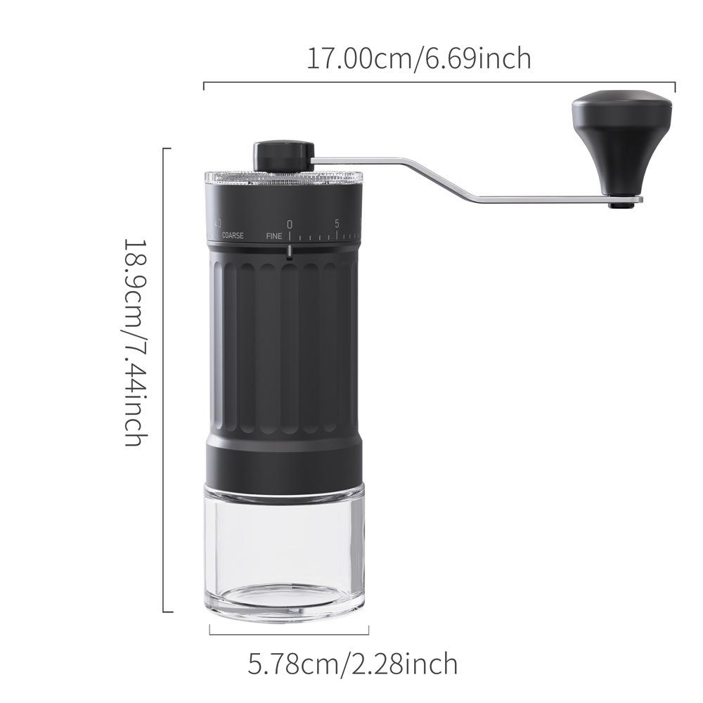 Hand-Crank Ceramic Coffee Grinder with Glass Bean Hopper