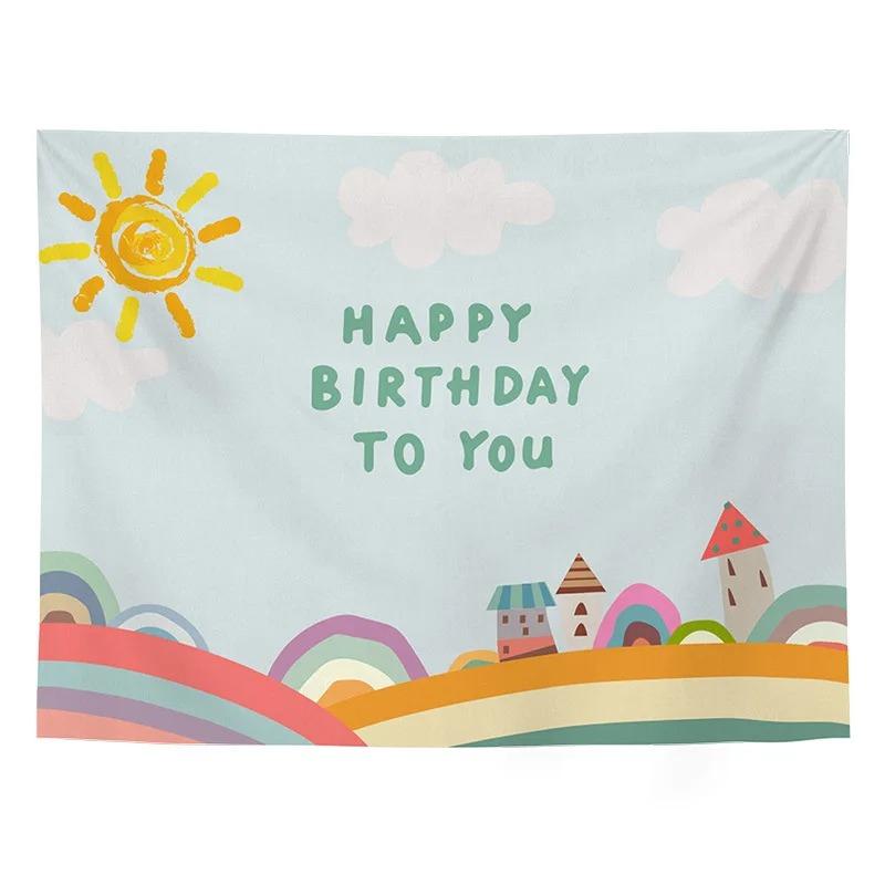 Birthday Party Cake Pattern Tapestry Bedroom Living Room Tapestry Home Wall Decoration Tapestry