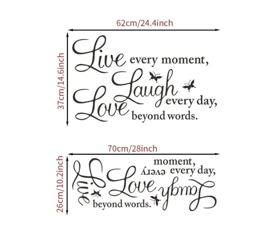 PVC Wallpaper for Living Room New Fashion Live Every Moment Removable Art Vinyl Mural Home Room Decor 50cmX70cm Wall Stickers