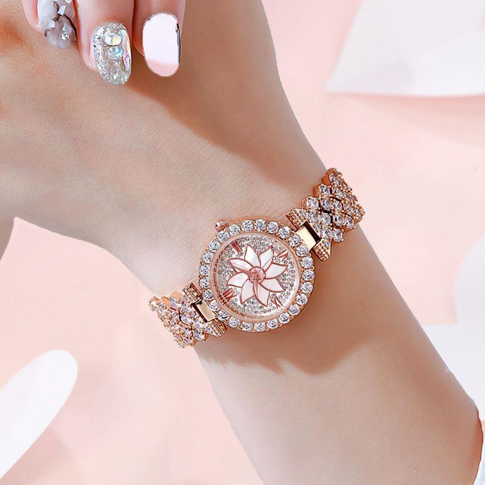 New Dial with Diamond Watch Ladies Watches Luxury All Over The Sky Foreign Quartz Watch Watch Chain Women's Chain
