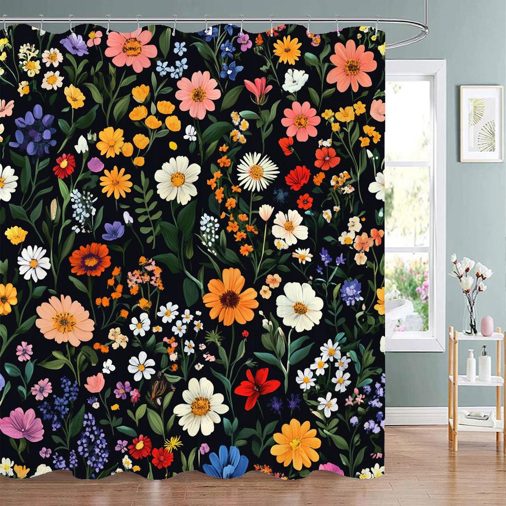 

Eucalyptus Leaf Plant Shower Curtain, Bathroom Decorative Shower Curtain, Plants Leaves And Flowers Shower Curtain With Hooks W60H190(CM)-1 Pcs