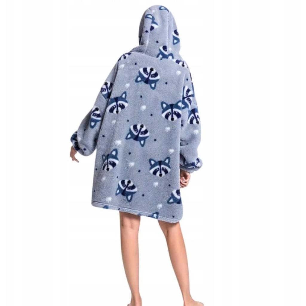 Blanket Sweatshirt Oversize Warm 2In1 Raccoon Nativity Scene Long Blanket